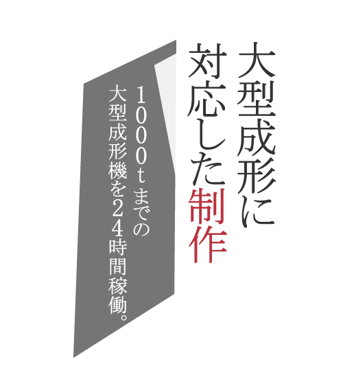 大型成形に対応した製作